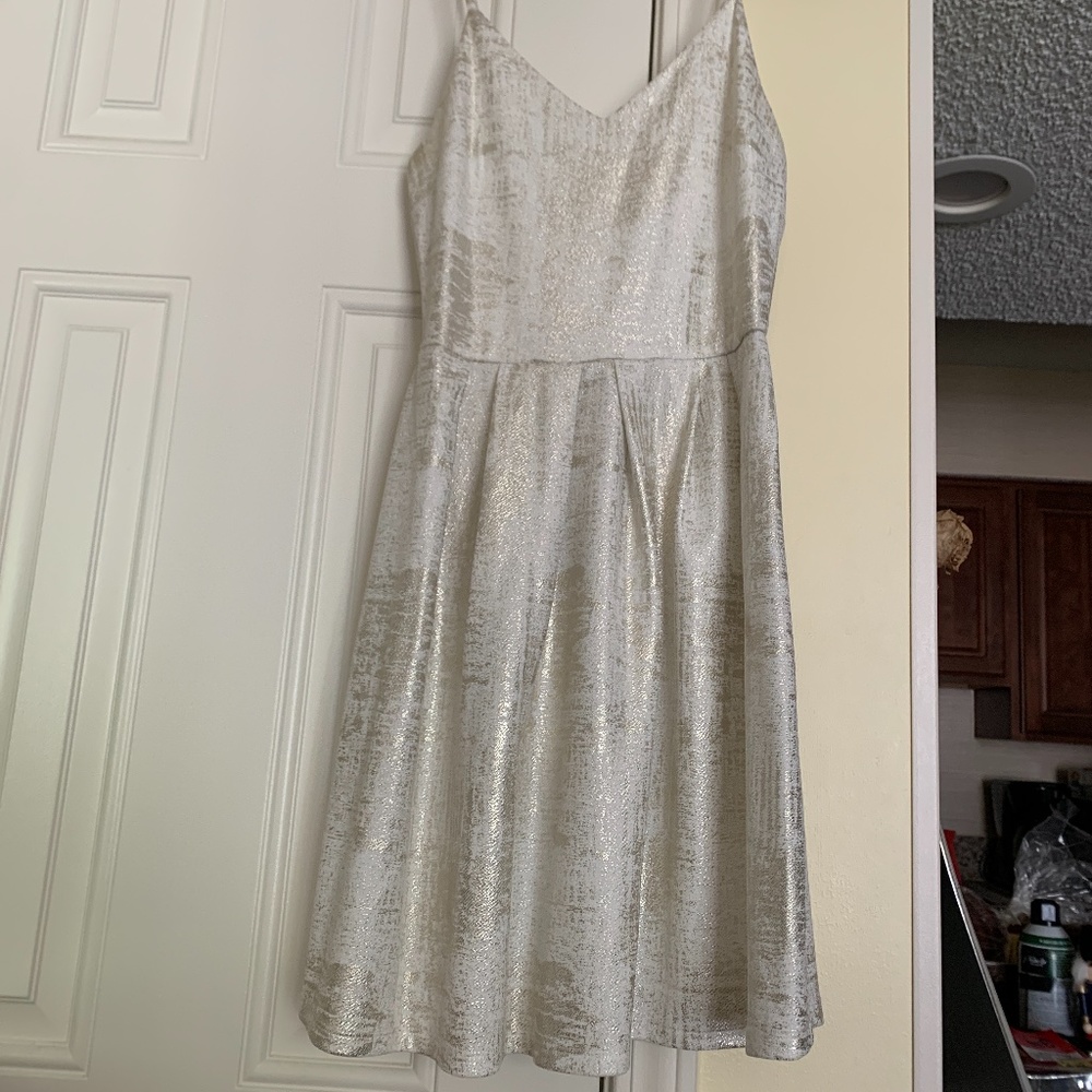 NWT Small White metallic Monteau dress